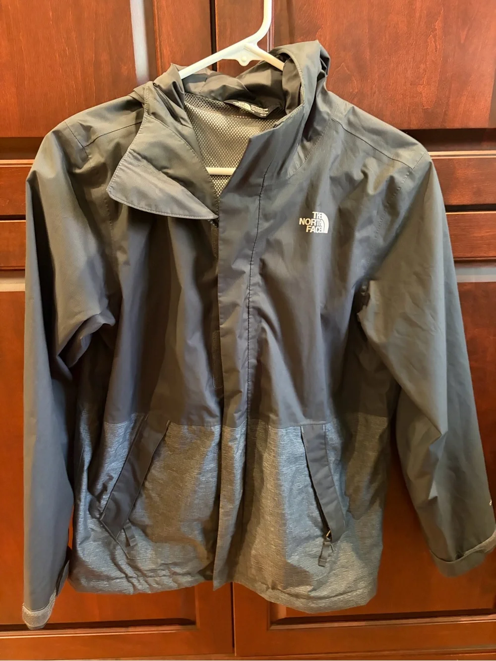 The North Face Men’s Black Hooded Raincoat with Contrast Hem